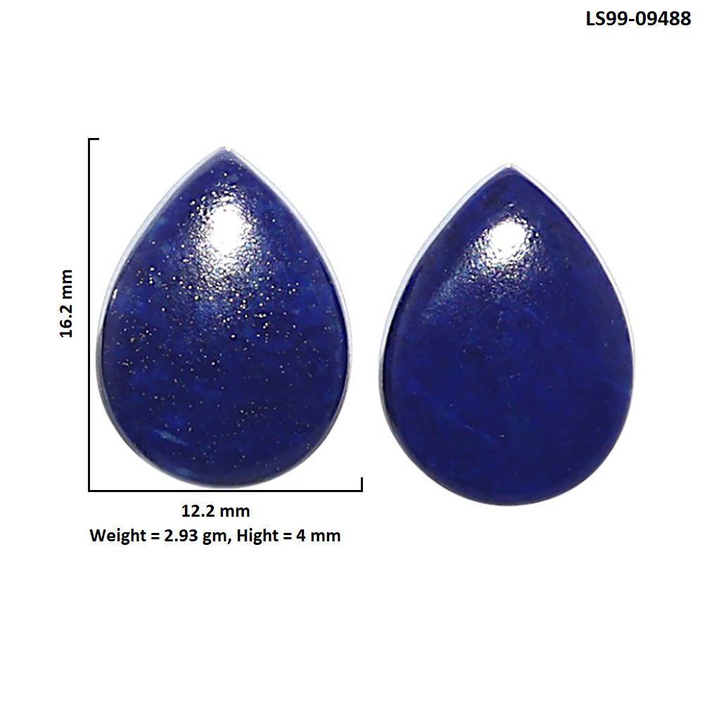 Natural Lapis Lazuli 12.2x16.2x4 mm Pear Shape Polished Gemstone LS99-09488