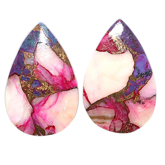 Natural Kingman Pink Dahlia Turquoise 15x23.5x3 mm Pear Shape Polished Gemstone LS99-09499