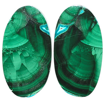Natural Malachite Eye 14.5x27x3.5 mm Oval Shape Polished Gemstone LS99-09515