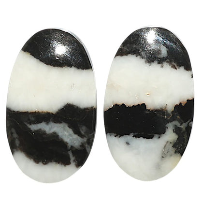 Natural Black Zebra Jasper 14.2x24.3x4.3 mm Oval Shape Polished Gemstone LS99-09526