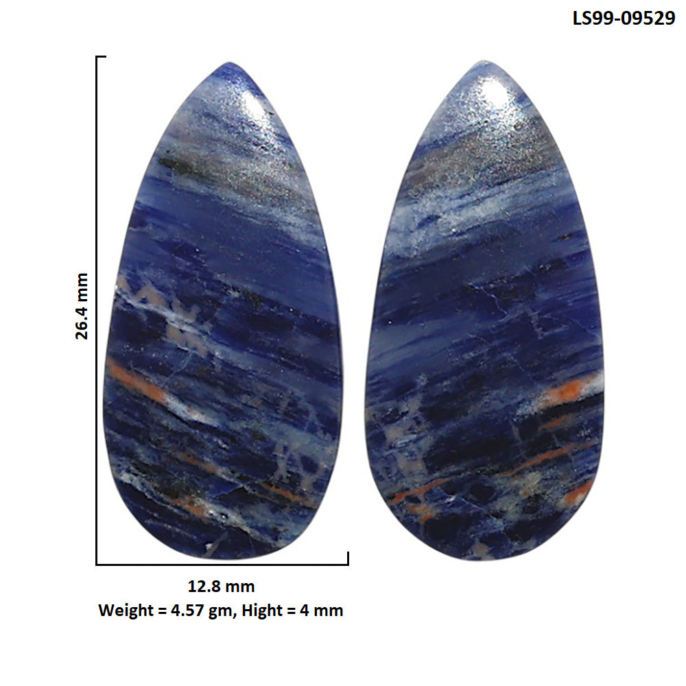 Natural Sodalite 12.8x26.4x4 mm Pear Shape Polished Gemstone LS99-09529