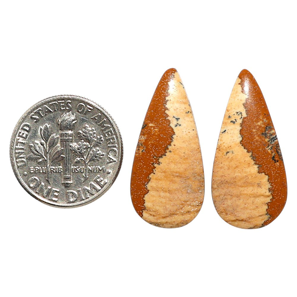 Natural Picture Jasper 11.7x24.8x3.7 mm Pear Shape Polished Gemstone LS99-09535