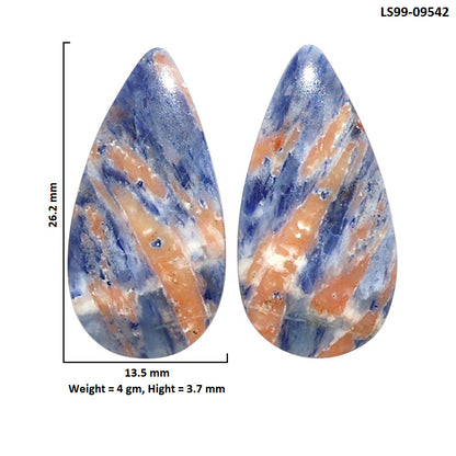 Natural Sodalite 13.5x26.2x3.7 mm Pear Shape Polished Gemstone LS99-09542