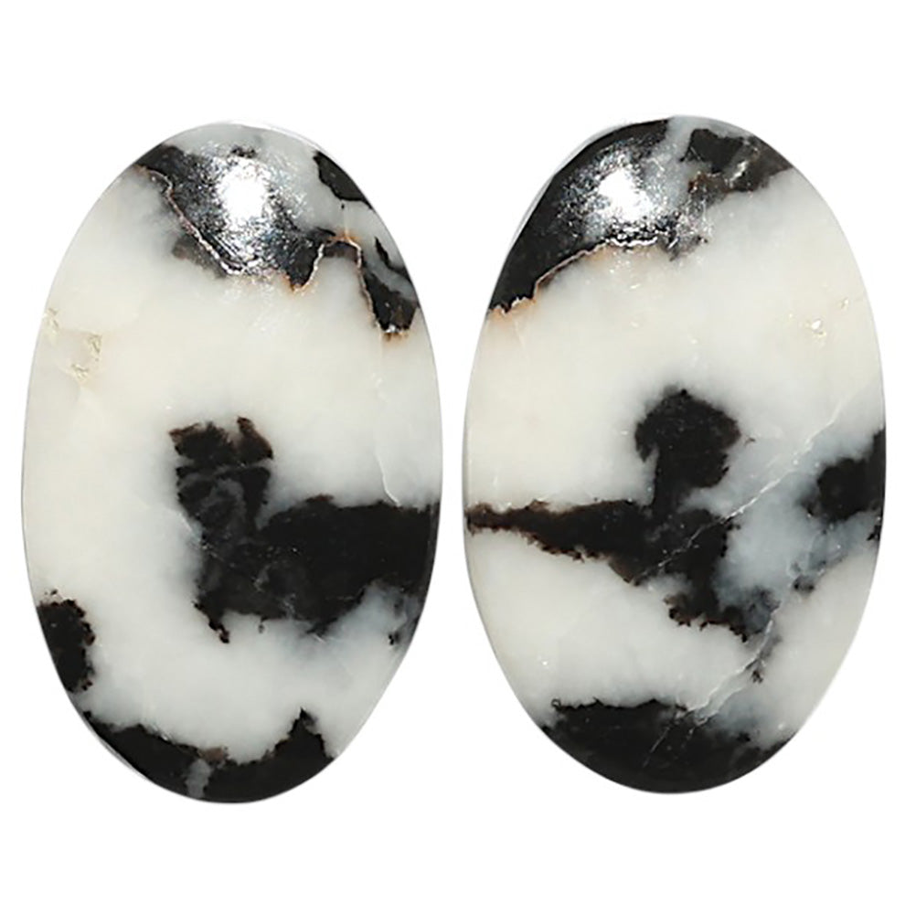 Natural Black Zebra Jasper 14.5x23.3x4.5 mm Oval Shape Polished Gemstone LS99-09547