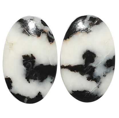 Natural Black Zebra Jasper 14.5x23.3x4.5 mm Oval Shape Polished Gemstone LS99-09547