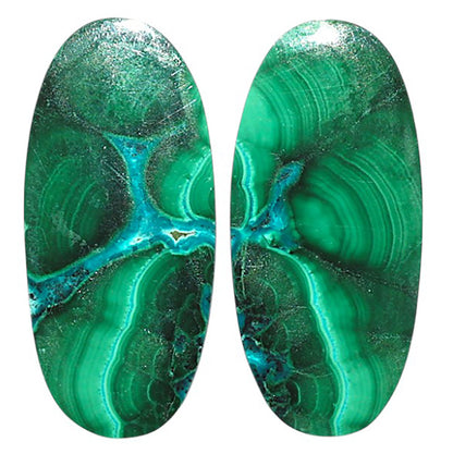 Natural Malachite Eye 12x25.9x3.7 mm Oval Shape Polished Gemstone LS99-09551