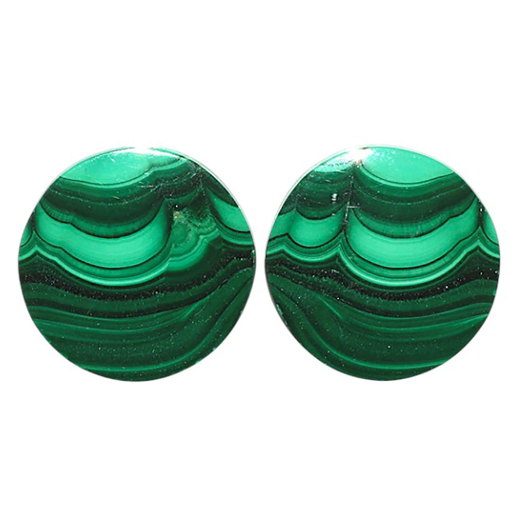 Natural Malachite Eye 16.8x16.8x4 mm Round Shape Polished Gemstone LS99-09556