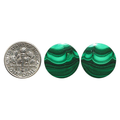 Natural Malachite Eye 16.8x16.8x4 mm Round Shape Polished Gemstone LS99-09556
