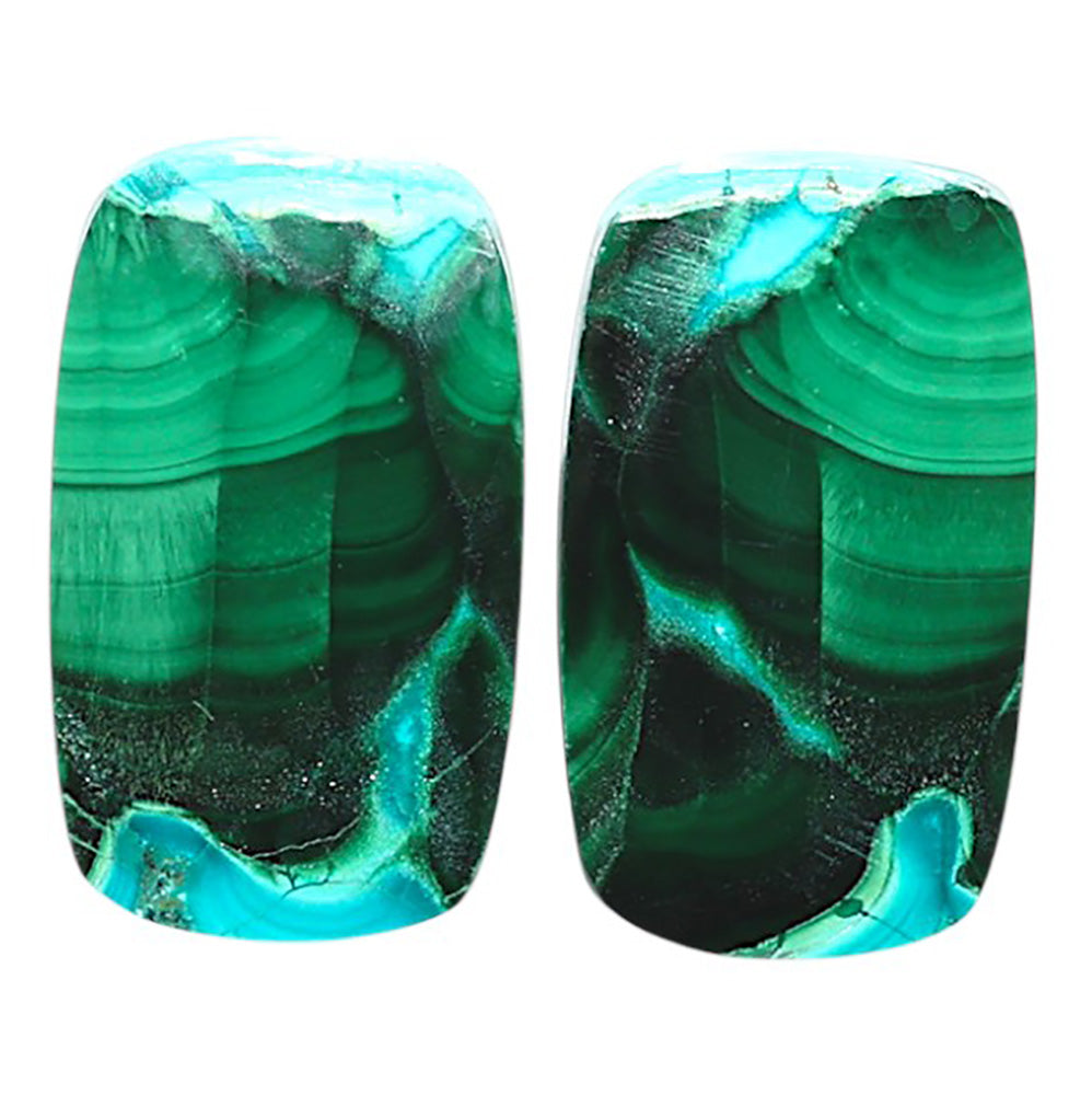 Natural Azurite In Malachite 13x21.7x3.5 mm Cushion Shape Polished Gemstone LS99-09568