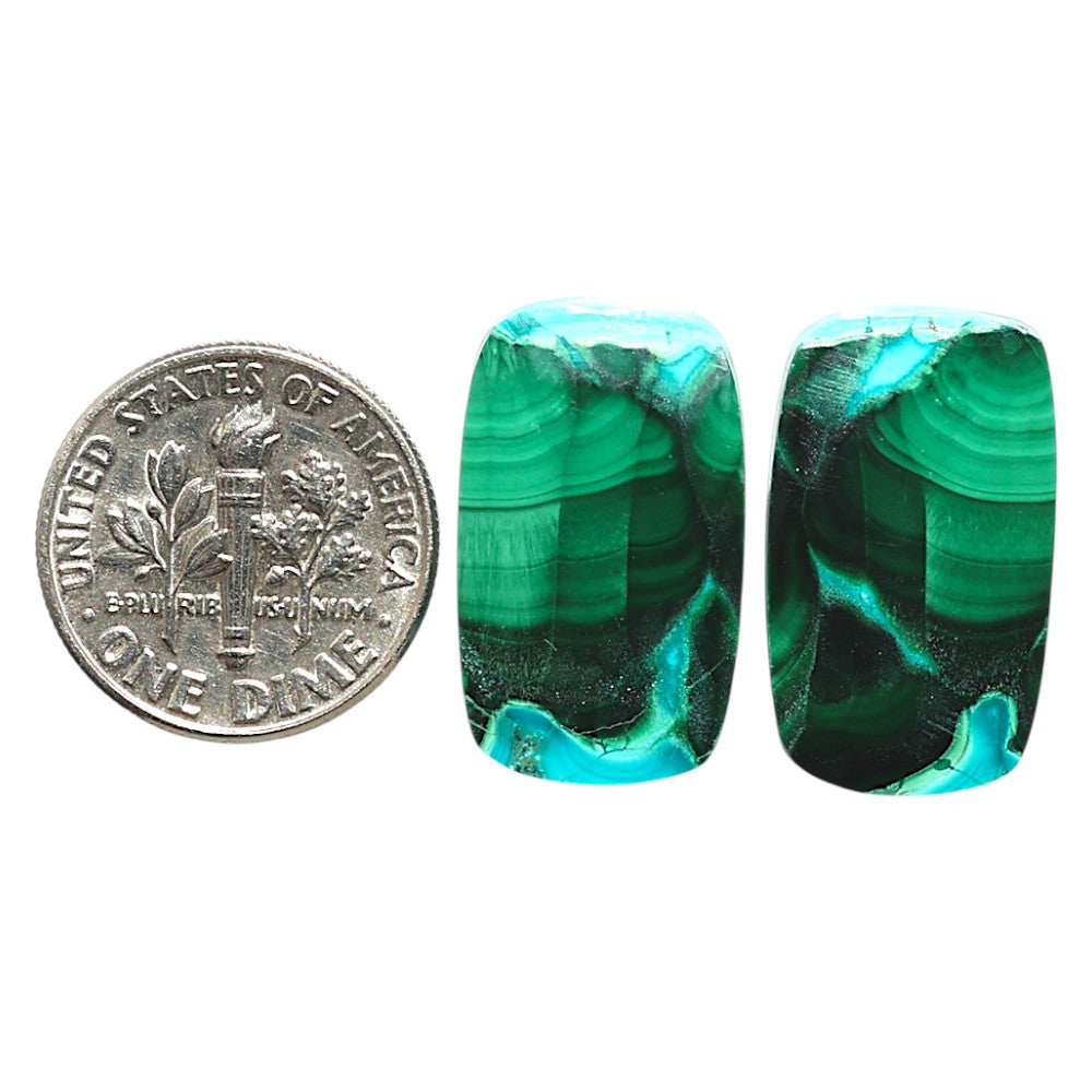 Natural Azurite In Malachite 13x21.7x3.5 mm Cushion Shape Polished Gemstone LS99-09568