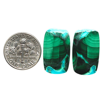 Natural Azurite In Malachite 13x21.7x3.5 mm Cushion Shape Polished Gemstone LS99-09568