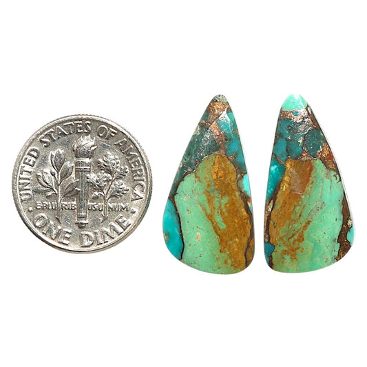 Natural Kingman Copper Teal Turquoise 11.7x23x2.7 mm Fancy Shape Polished Gemstone LS99-09570