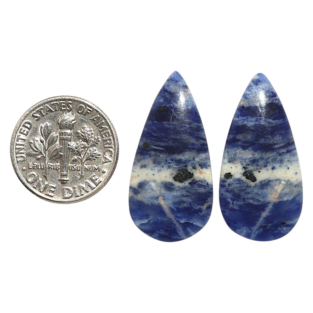 Natural Sodalite 14x27.9x4 mm Pear Shape Polished Gemstone LS99-09571