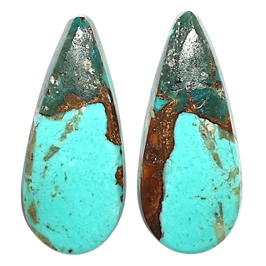 Natural Kingman Copper Teal Turquoise 10.7x24.2x4.3 mm Pear Shape Polished Gemstone LS99-09576