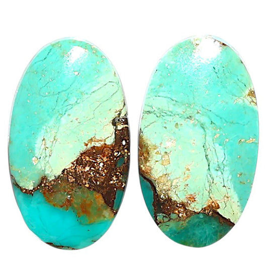 Natural Kingman Copper Teal Turquoise 12x20.8x4 mm Oval Shape Polished Gemstone LS99-09577