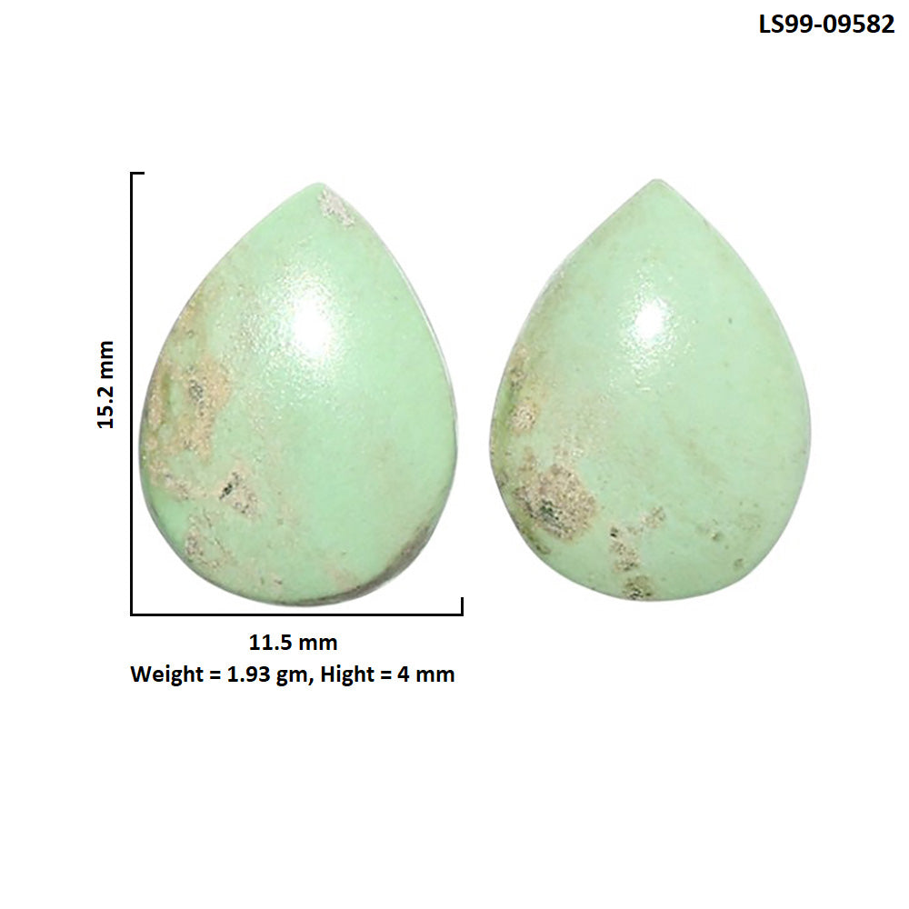 Natural Utah Variscite 11.5x15.2x4 mm Pear Shape Polished Gemstone LS99-09582