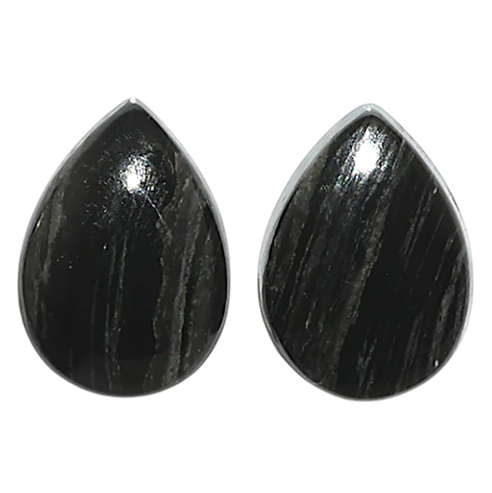Natural Silver Leaf Obsidian 10x14x4 mm Pear Shape Polished Gemstone LS99-09585