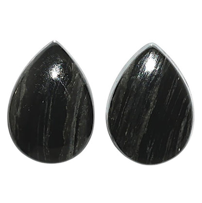 Natural Silver Leaf Obsidian 10x14x4 mm Pear Shape Polished Gemstone LS99-09585