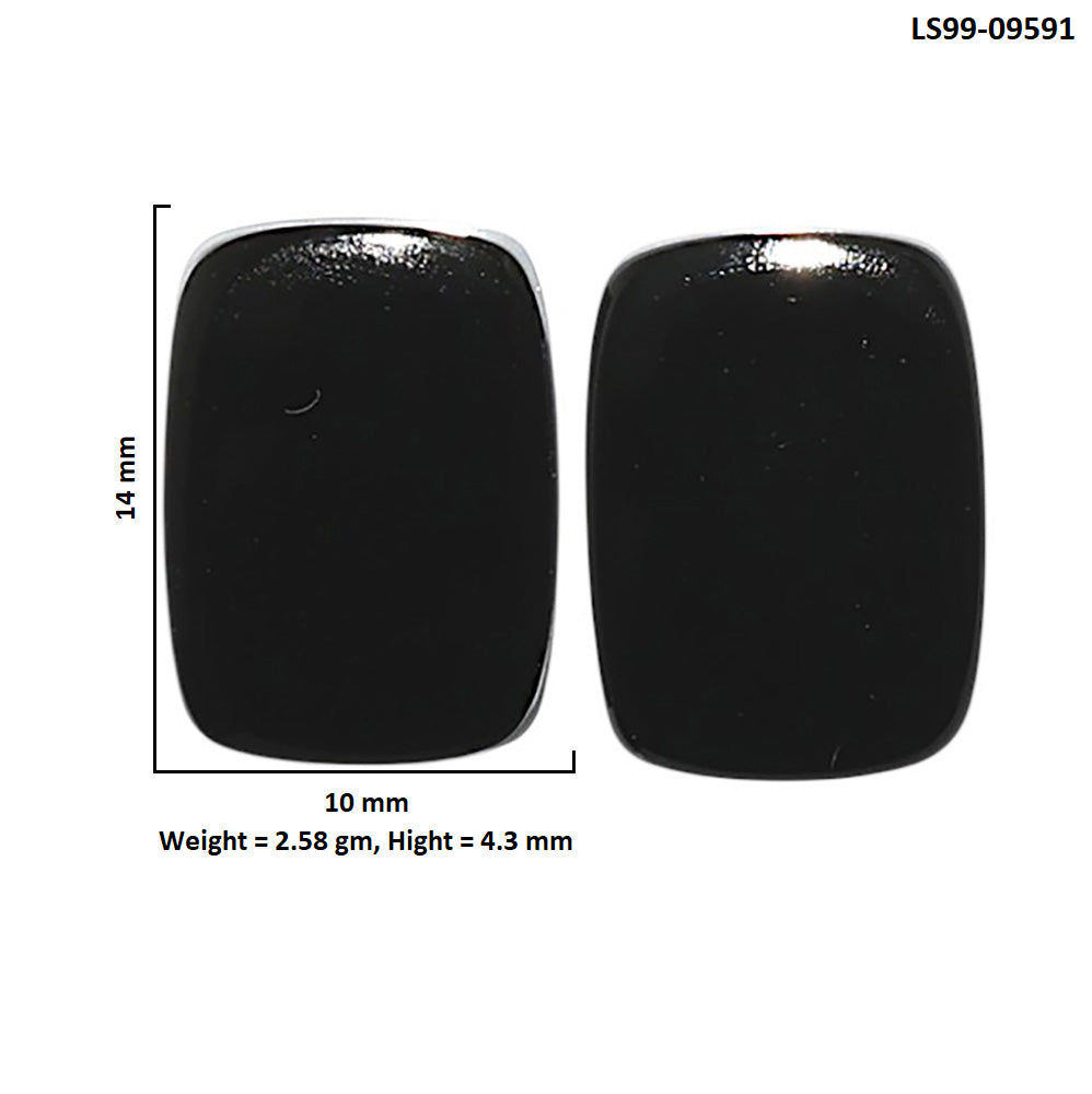 Natural Black Onyx 10x14x4.3 mm Cushion Shape Polished Gemstone LS99-09591
