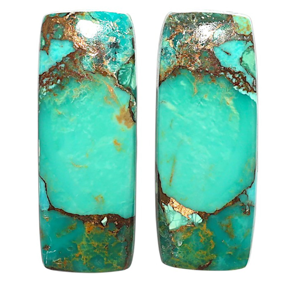 Natural Kingman Copper Teal Turquoise 11.7x30.1x4.5 mm Cushion Shape Polished Gemstone LS99-09602