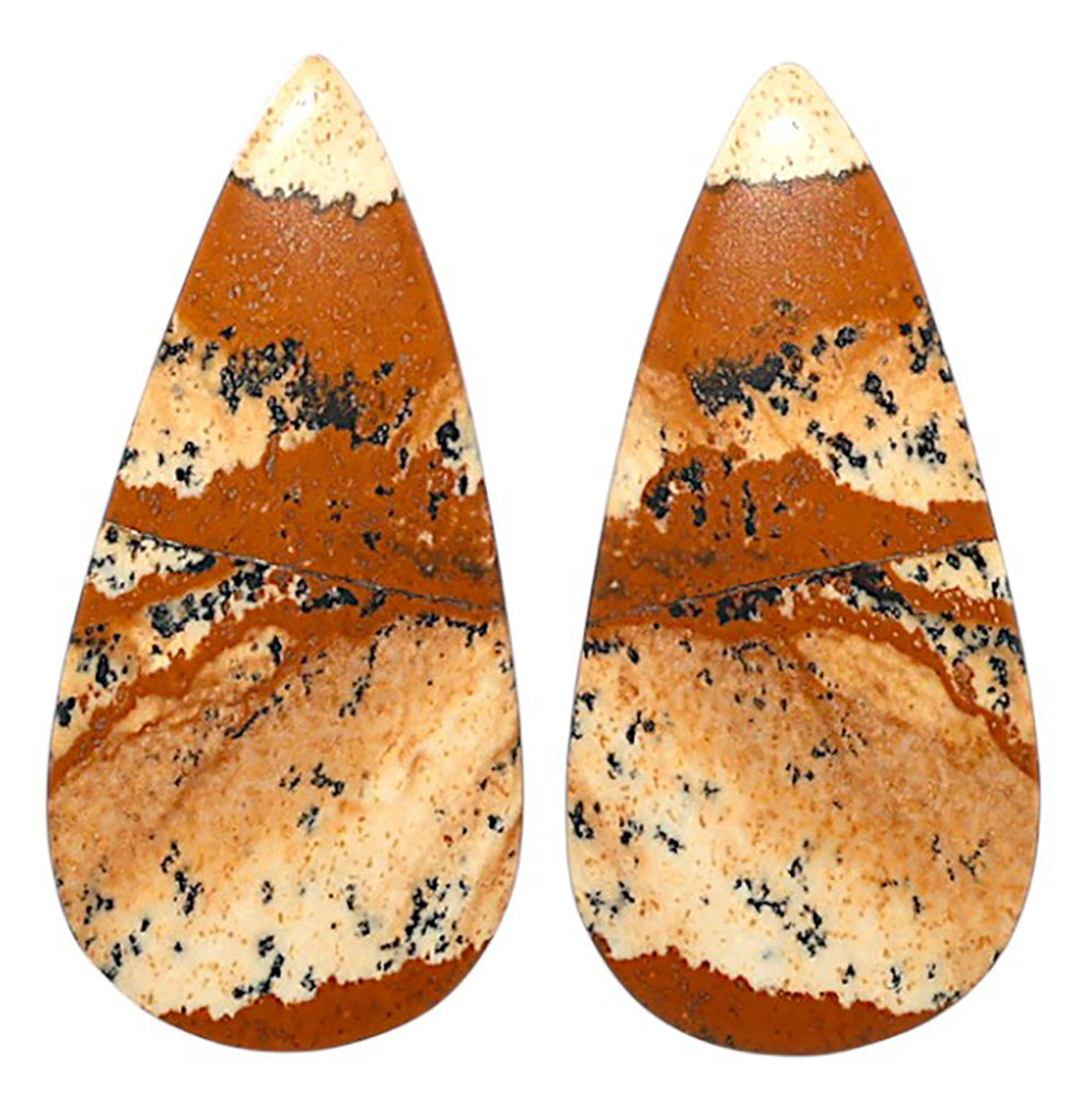 Natural Picture Jasper 13.3x27.7x4 mm Pear Shape Polished Gemstone LS99-09611