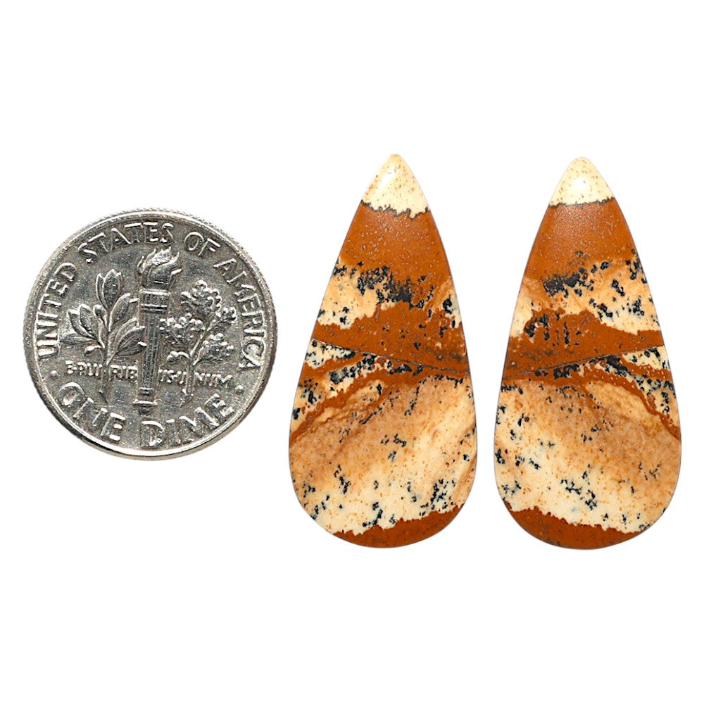 Natural Picture Jasper 13.3x27.7x4 mm Pear Shape Polished Gemstone LS99-09611