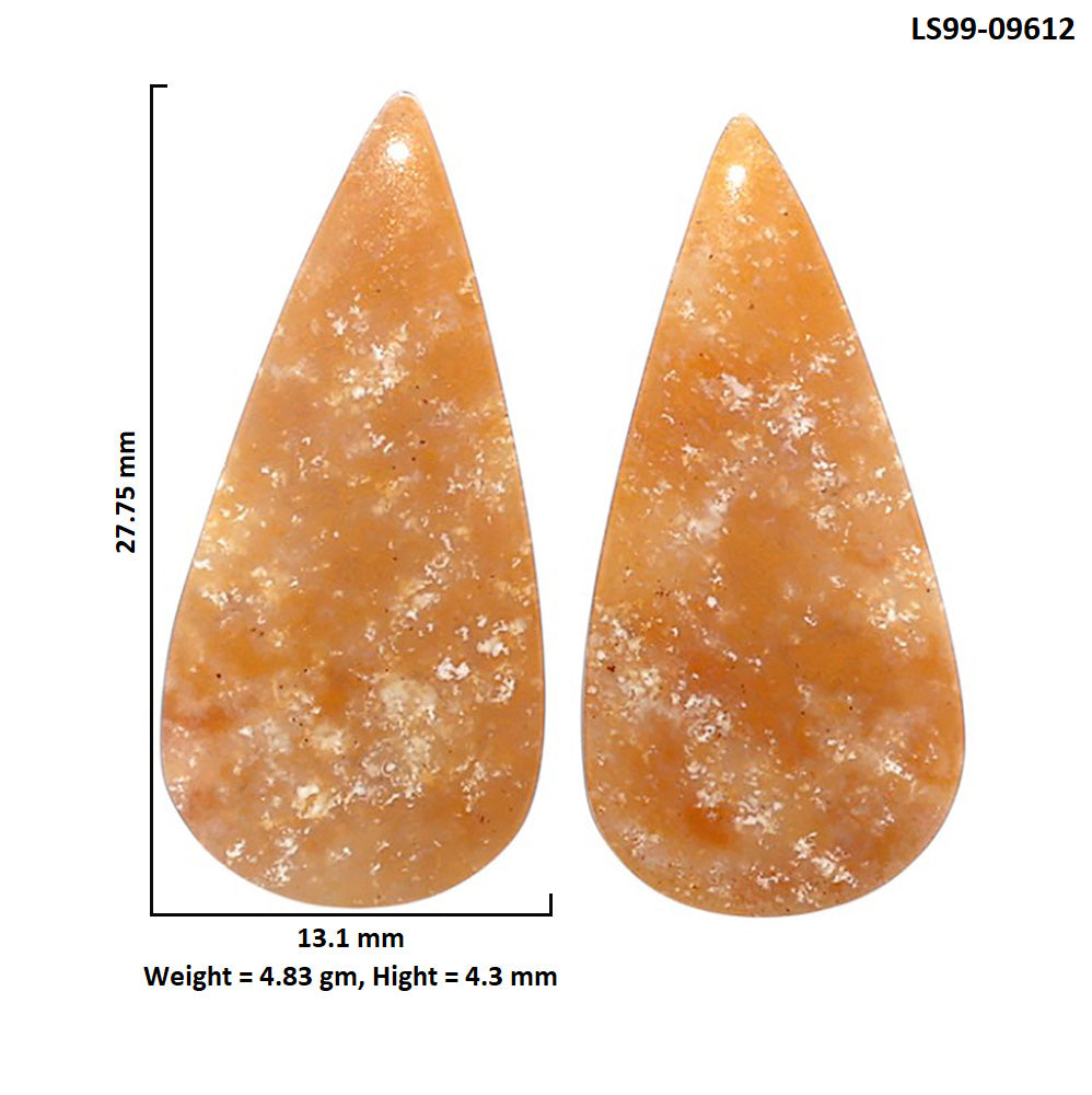 Natural Red Moss Agate 13.1x27.75x4.3 mm Pear Shape Polished Gemstone LS99-09612