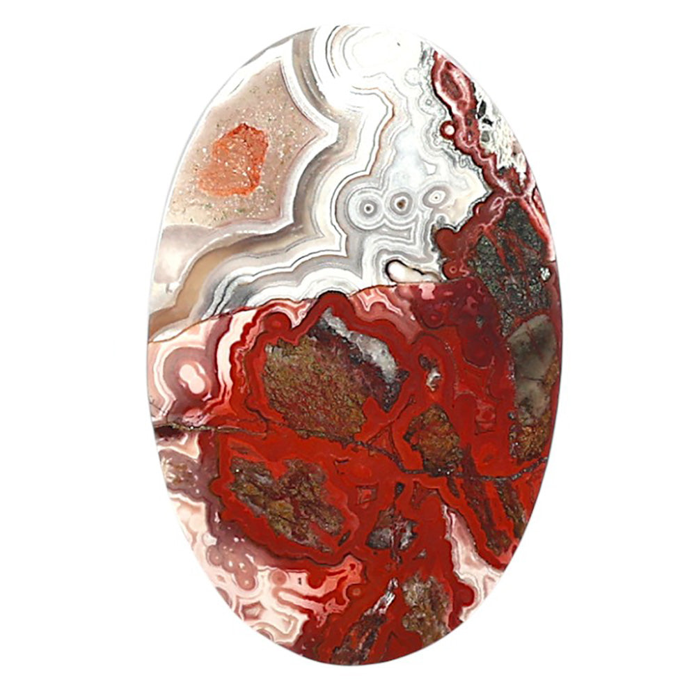 Natural Laguna Lace Agate 18.3x28x5 mm Oval Shape Polished Gemstone LS99-09626