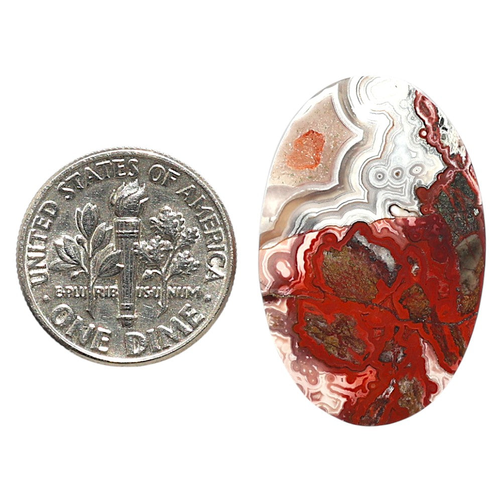 Natural Laguna Lace Agate 18.3x28x5 mm Oval Shape Polished Gemstone LS99-09626
