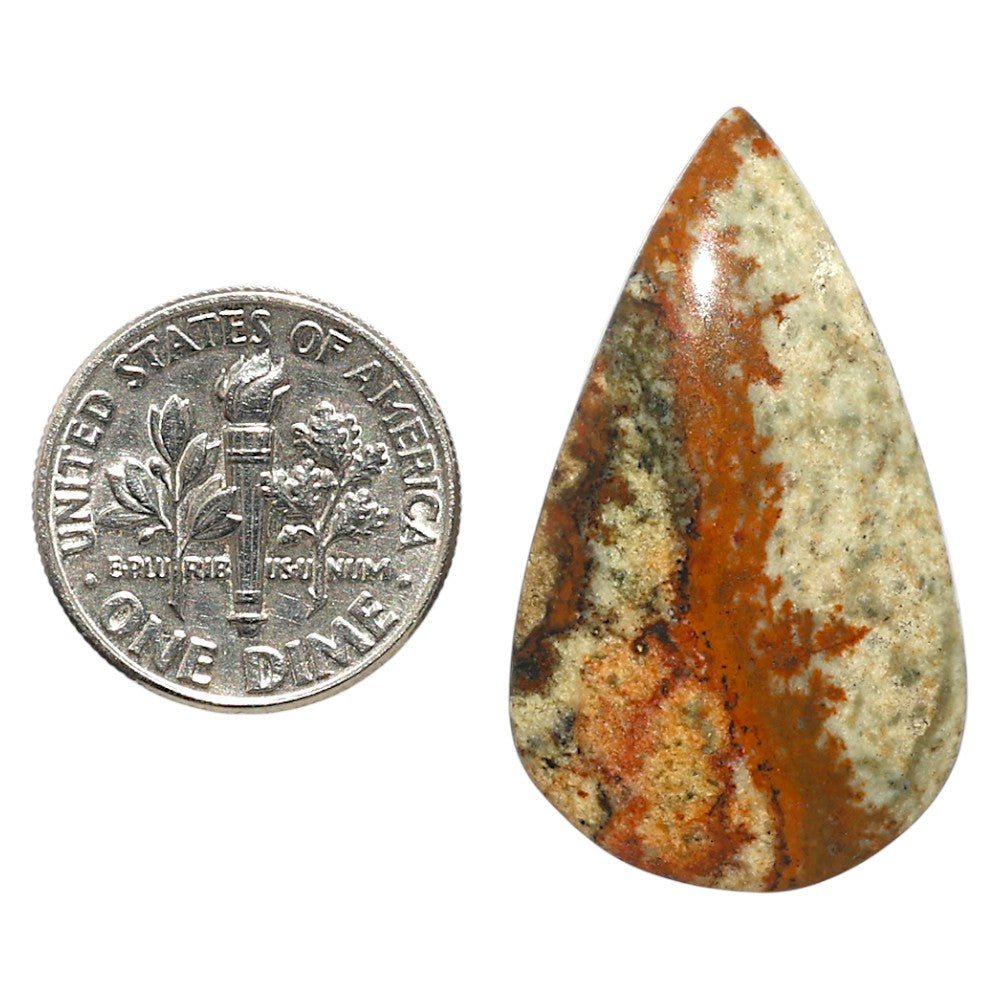 Natural Rocky Butte Picture Jasper 19.1x32.5x5.5 mm Pear Shape Polished Gemstone LS99-09627