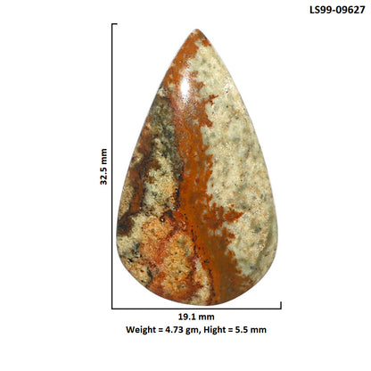 Natural Rocky Butte Picture Jasper 19.1x32.5x5.5 mm Pear Shape Polished Gemstone LS99-09627