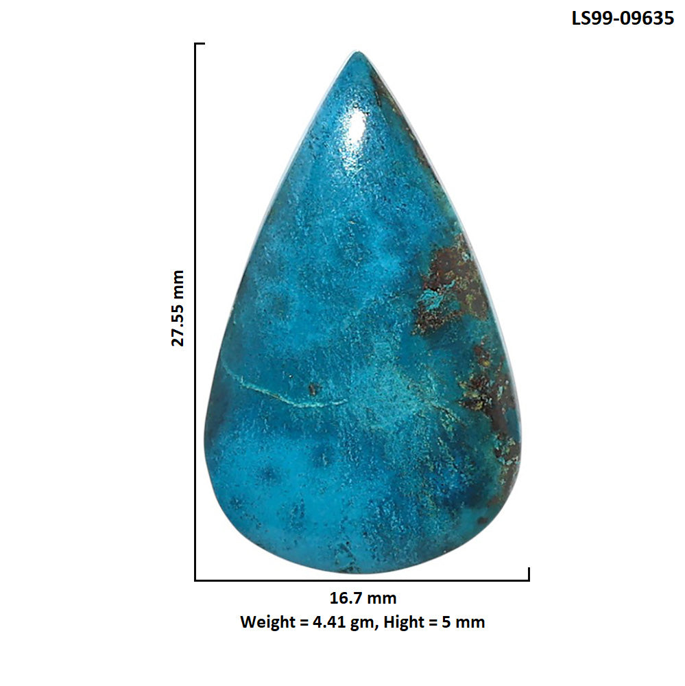 Natural Shattuckite 16.7x27.55x5 mm Pear Shape Polished Gemstone LS99-09635