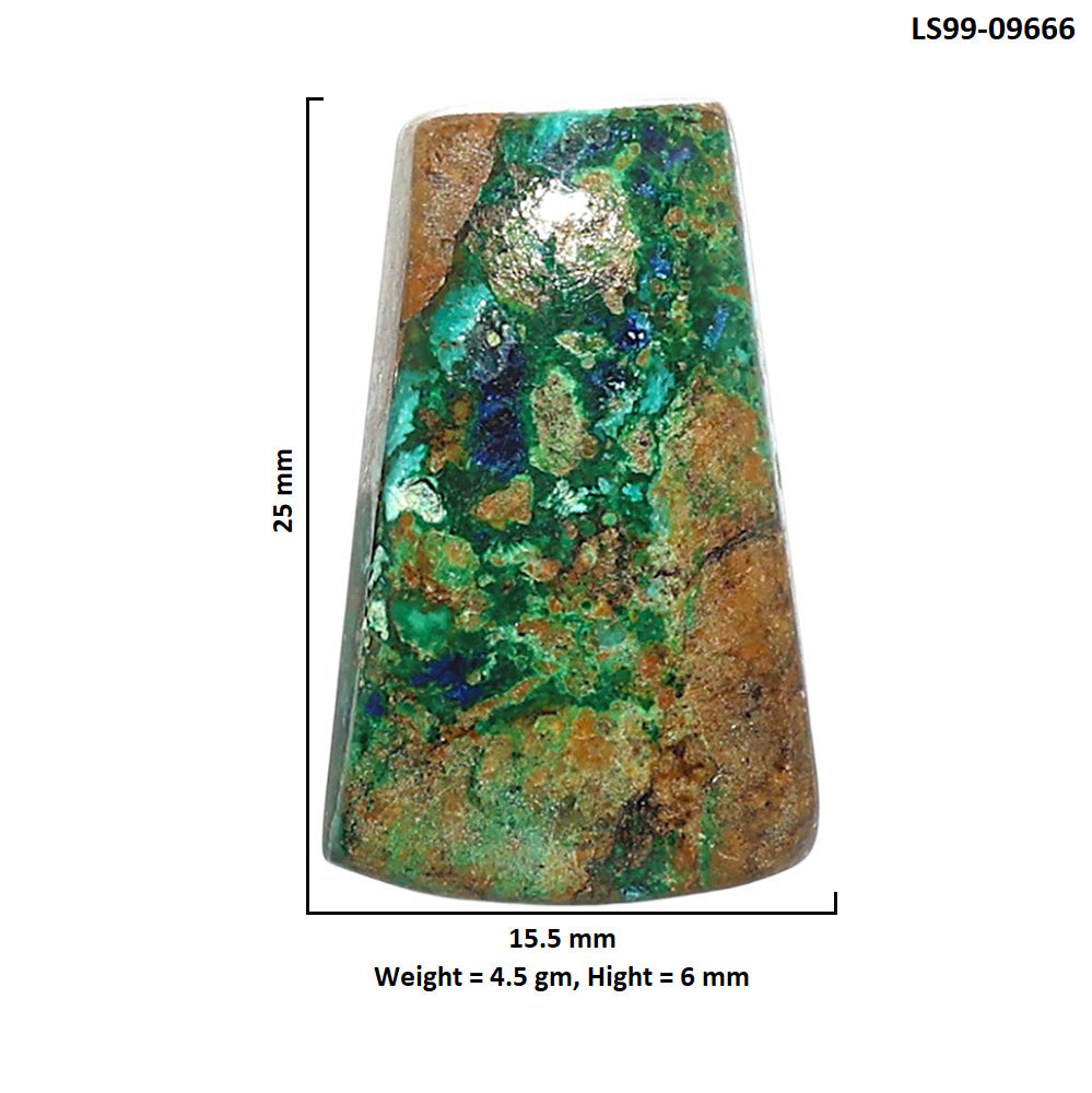 Natural Azurite In Malachite 15.5x25x6 mm Fancy Shape Polished Gemstone LS99-09666