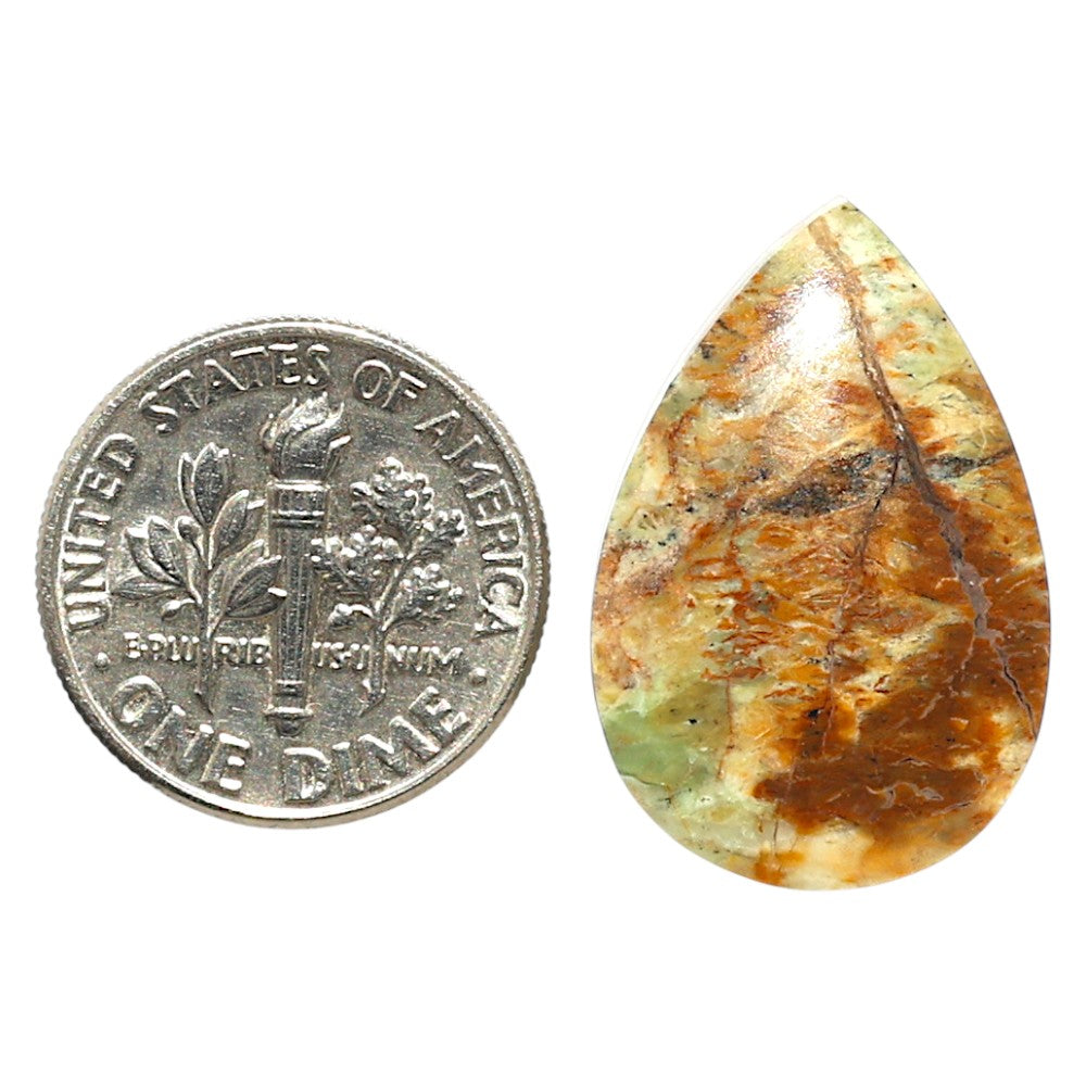 Natural Turkish Rainforest Chrysocolla 16x23.85x5 mm Pear Shape Polished Gemstone LS99-09670