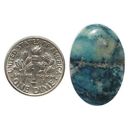 Natural Azurite Turquoise 16x24x4 mm Oval Shape Polished Gemstone LS99-09674