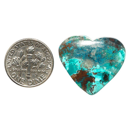 Natural Shattuckite 21.2x24x5 mm Heart Shape Polished Gemstone LS99-09688