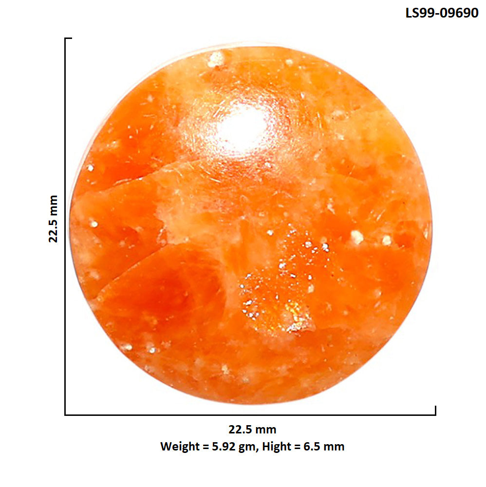 Natural Orange Aventurine 22.5x22.5x6.5 mm Round Shape Polished Gemstone LS99-09690
