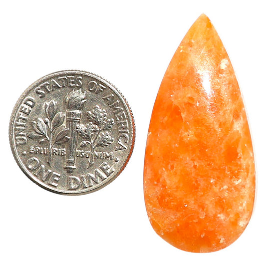 Natural Orange Aventurine 15.9x33.6x6 mm Pear Shape Polished Gemstone LS99-09695