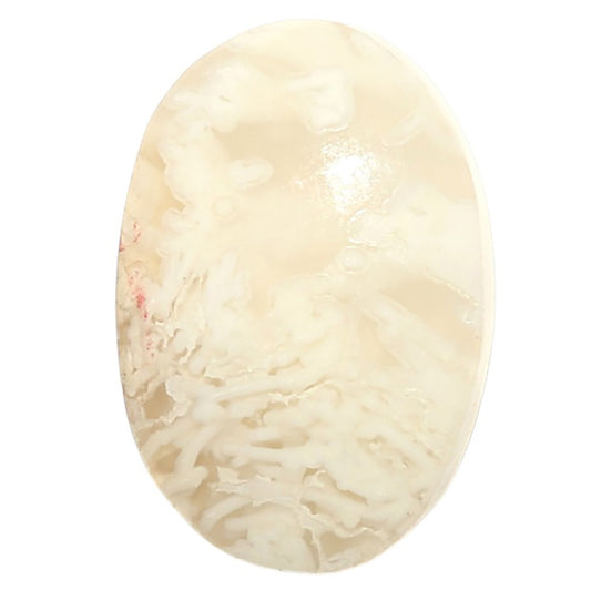 Natural White Scolecite Sphere 16.4x24.35x6 mm Oval Shape Polished Gemstone LS99-09696