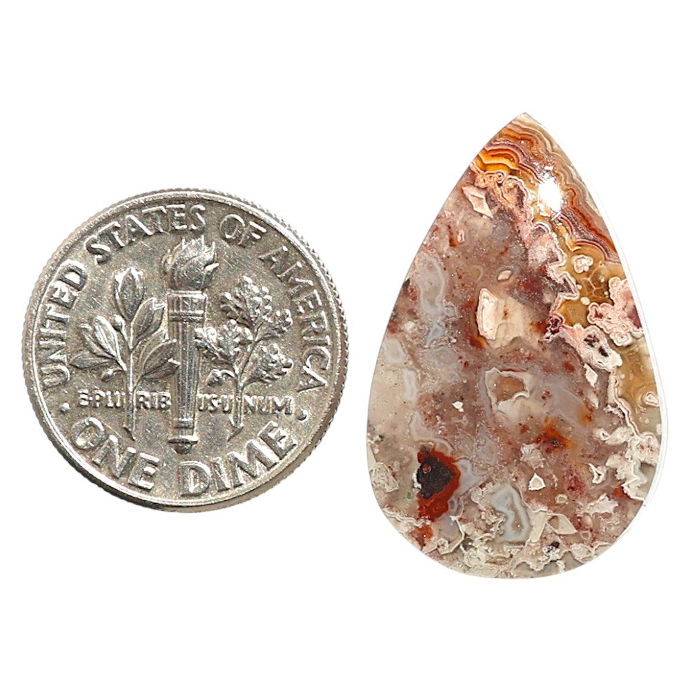 Natural Laguna Lace Agate 16.3x25.55x5 mm Pear Shape Polished Gemstone LS99-09697