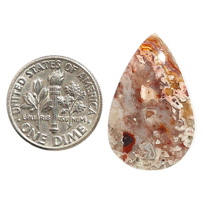 Natural Laguna Lace Agate 16.3x25.55x5 mm Pear Shape Polished Gemstone LS99-09697