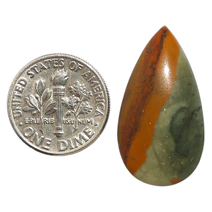 Natural Polygram Jasper 15x27.6x6 mm Pear Shape Polished Gemstone LS99-09699
