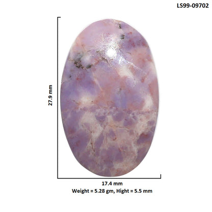 Natural Lavender Jade 17.4x27.9x5.5 mm Oval Shape Polished Gemstone LS99-09702
