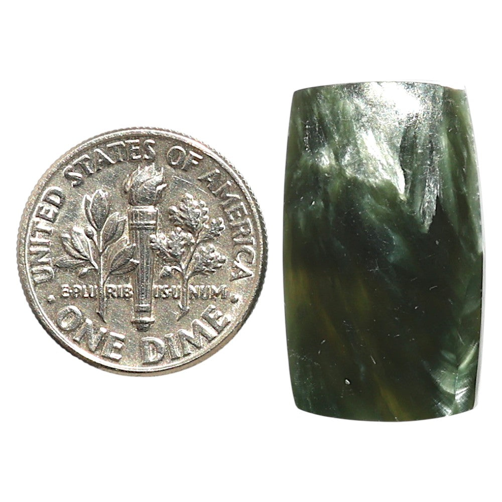 Natural Russian Seraphinite 14.5x24.3x4.2 mm Cushion Shape Polished Gemstone LS99-09715
