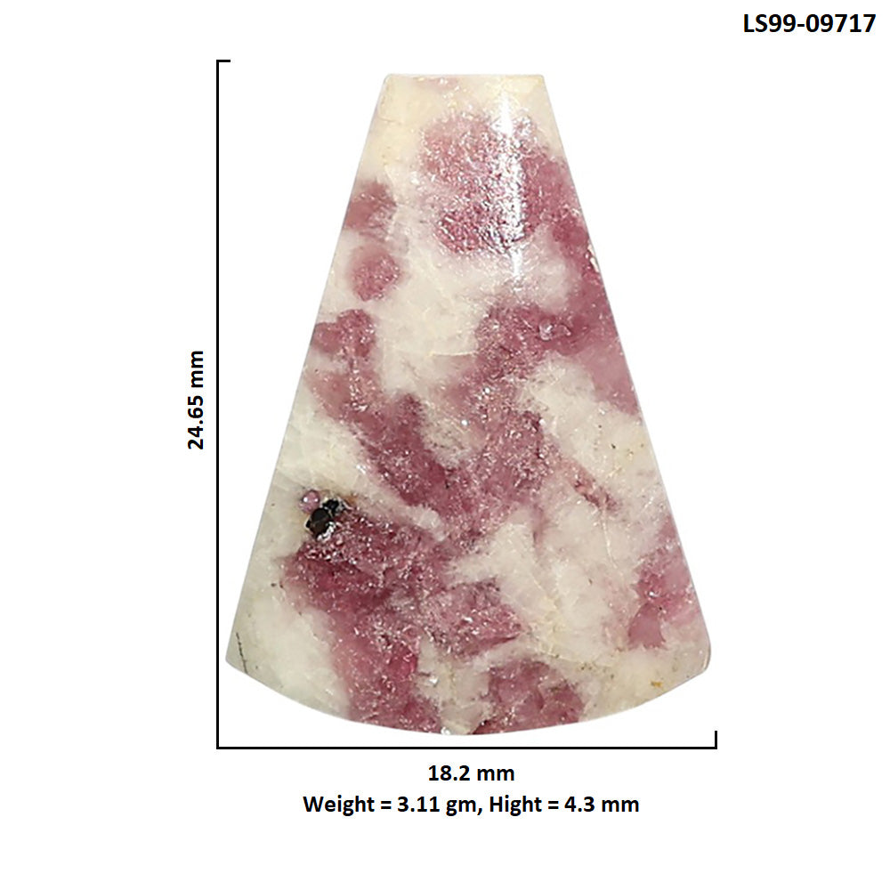 Natural Pink Tourmaline in Quartz 18.2x24.65x4.3 mm Fancy Shape Polished Gemstone LS99-09717