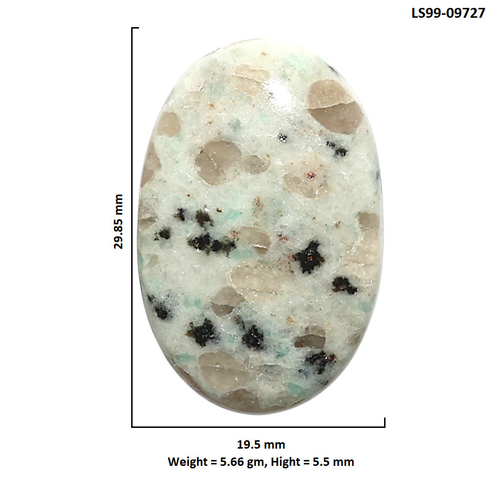 Natural Sesame Jasper 19.5x29.85x5.5 mm Oval Shape Polished Gemstone LS99-09727