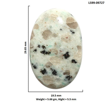 Natural Sesame Jasper 19.5x29.85x5.5 mm Oval Shape Polished Gemstone LS99-09727