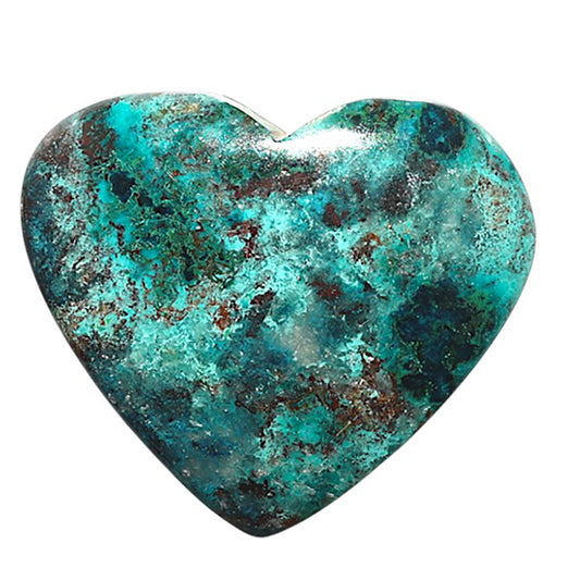 Natural Shattuckite 26.3x30.4x5.5 mm Heart Shape Polished Gemstone LS99-09729