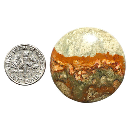 Natural Rocky Butte Picture Jasper 32.4x32.4x5 mm Round Shape Polished Gemstone LS99-09735