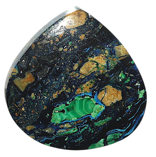 Natural Azurite Chrysocolla 25.7x26x5.8 mm Heart Shape Polished Gemstone LS99-09738